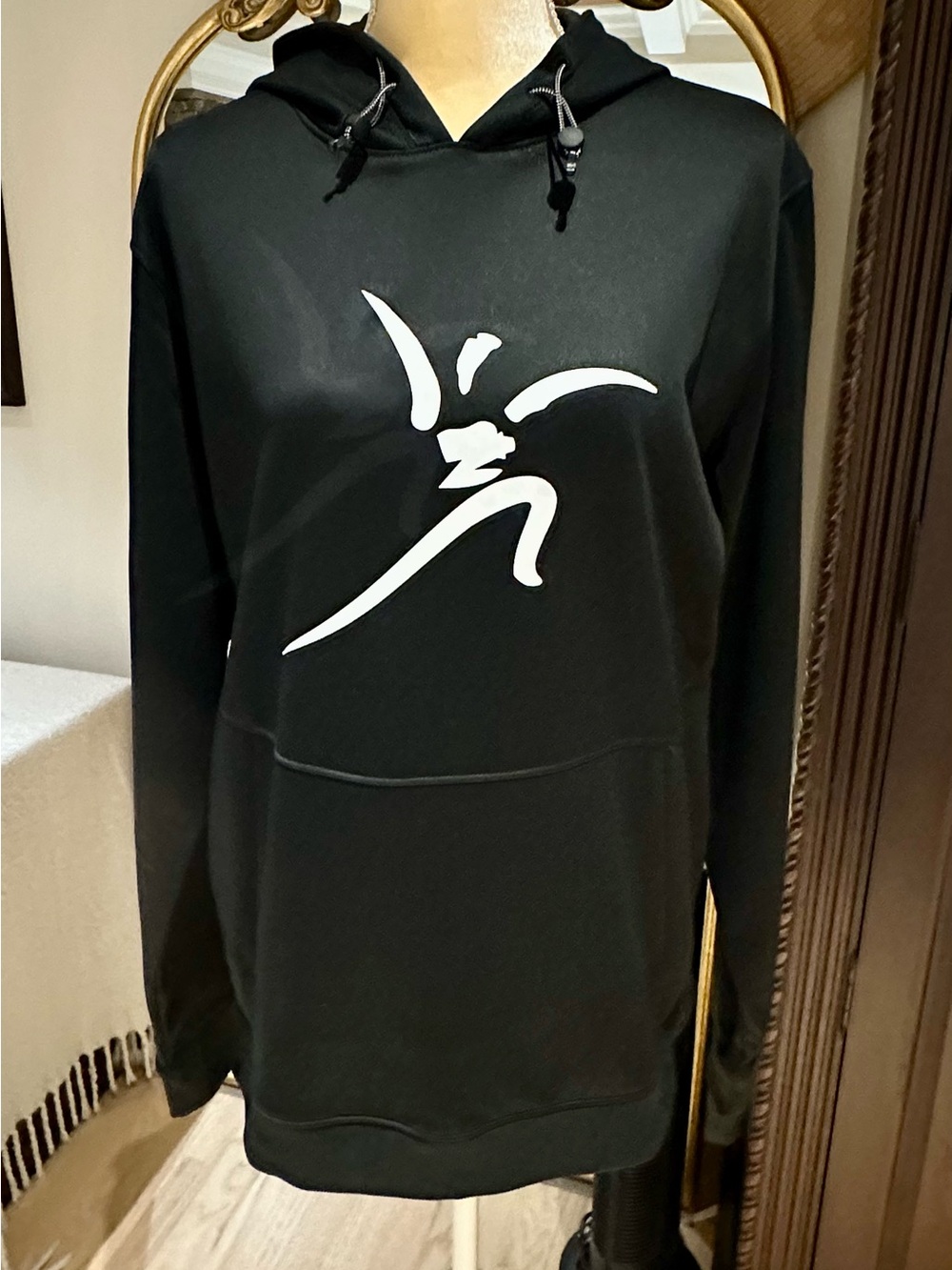 Under Armour Black Hoodie with White Logo Trim